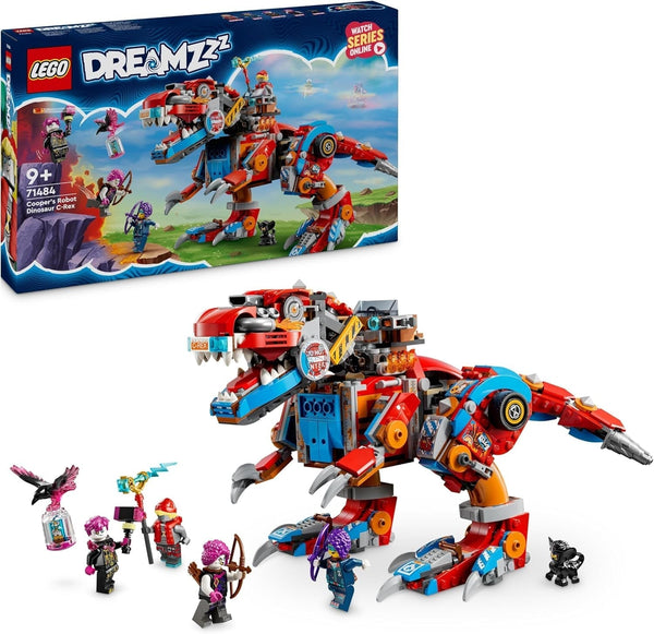 LEGO Dreamzzz 2-In-1 Coopers Dino-Mech C-Rex, jucărie Pterodactyl, T.Rex figurină de acțiune pentru băieți și fete, jucărie creativă, set de aventură, cadou pentru copii de la 9 ani 71484 Seturi de constructie Besuche den LEGO-Store Titlu implicit