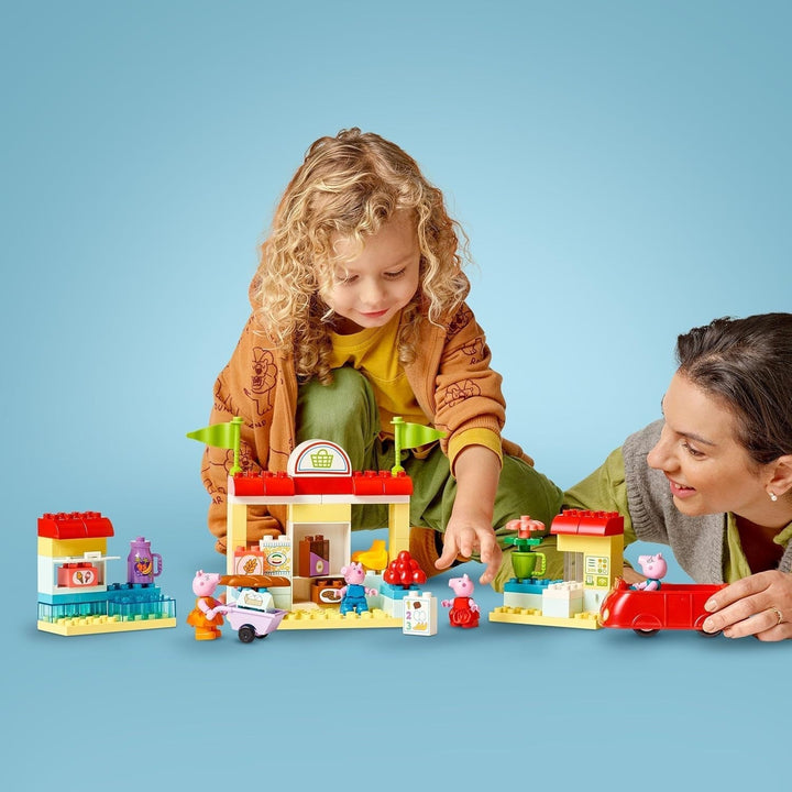 LEGO DUPLO 10434 Supermarketul lui Peppa: jucărie educațională creativă și set de joacă, cadou pentru băieți și fete de la 2 ani, încurajează dexteritatea Seturi de constructie Besuche den LEGO-Store