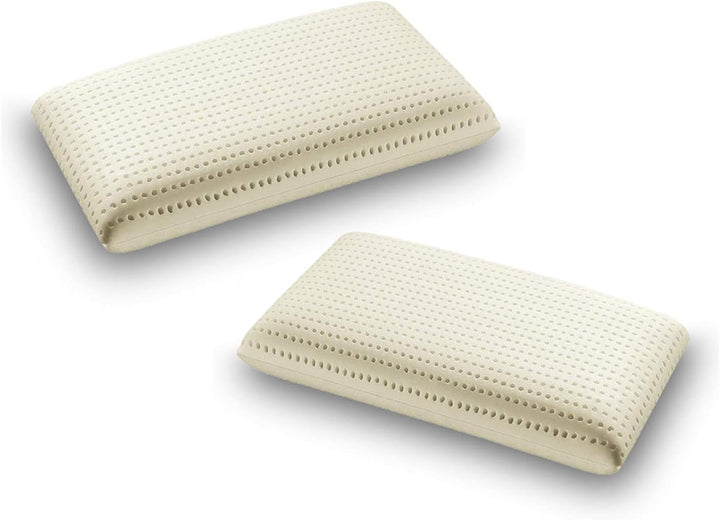 Sleepys Pernă din latex natural, 74 X 42 cm, înălțime 10 cm, săpun perforat, cu căptușeală din Jersey, 100% bumbac, pernă antialergică din latex Perne standard Naty Shop