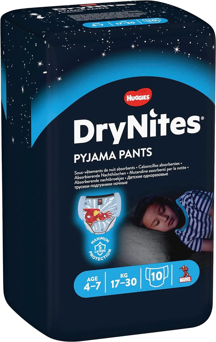 HUGGIES Drynites scutece de noapte, pentru băieți 4-7 ani (17-30 kg), 30 bucăți Naty Shop