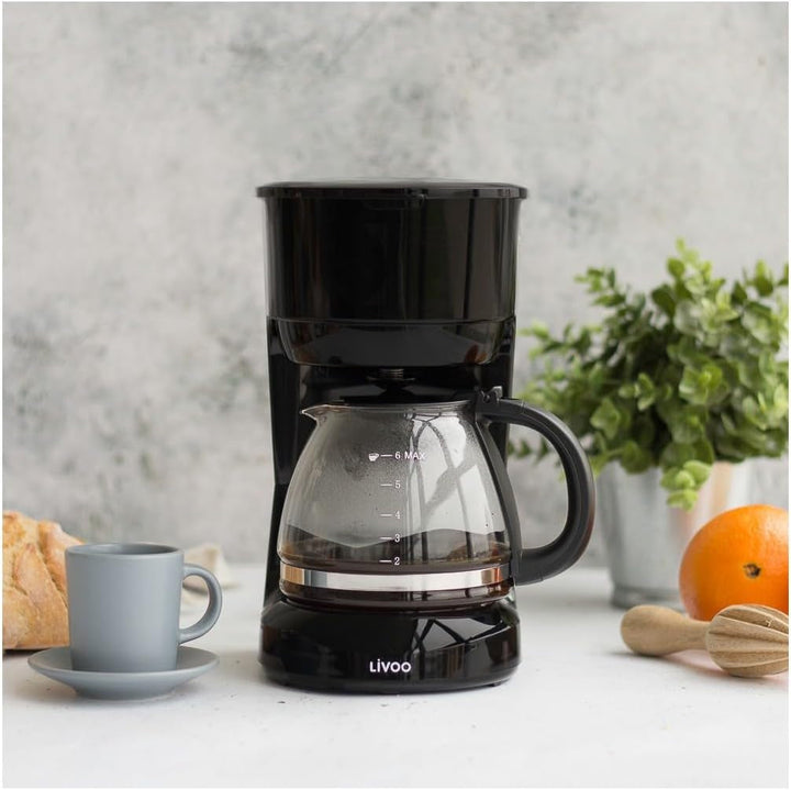 Espressor cu filtru pentru 6 cești, 600 W, negru - DOD183N