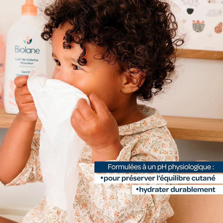 BIOLANE - Servetele pentru bebelusi pentru fata si maini - Hipoalergenice - Pentru pielea sensibila Servetele Umede Bebelusi Naty Shop