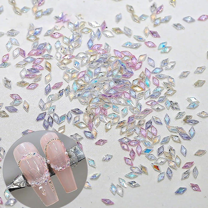 50 de piese mici zirconiu romb sclipici pietre unghii brelocuri culori mixte strasuri sclipitoare farmece unghii mini romb unghii cristale unghii diamante strasuri unghii farmece accesorii unghii nail art