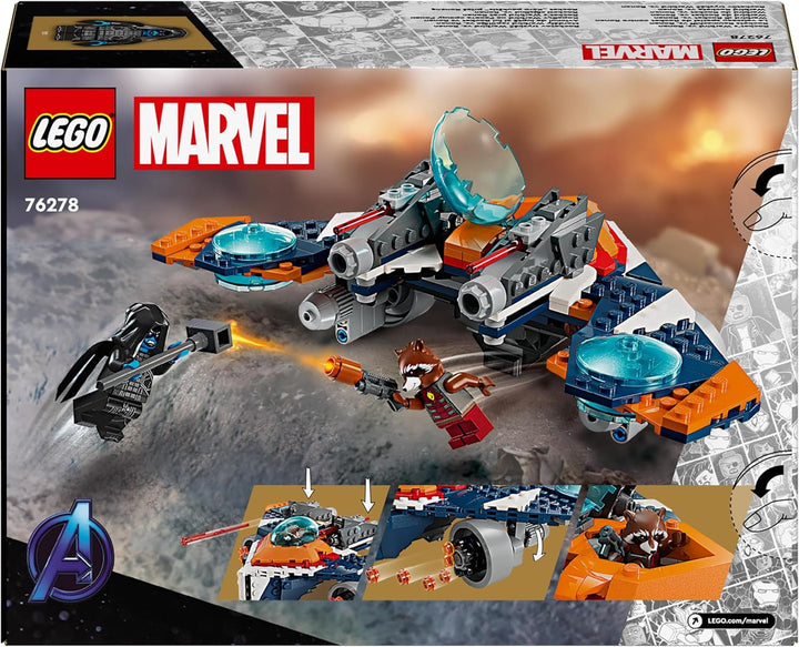 LEGO Marvel Rockets Spaceship Vs. Ronan, set cu navă spațială construibilă, jucărie cu supereroi din Gardienii Galaxiei cu figuri, cadou pentru băieți și fete de la 8 ani 76278 Seturi de constructie Besuche den LEGO-Store