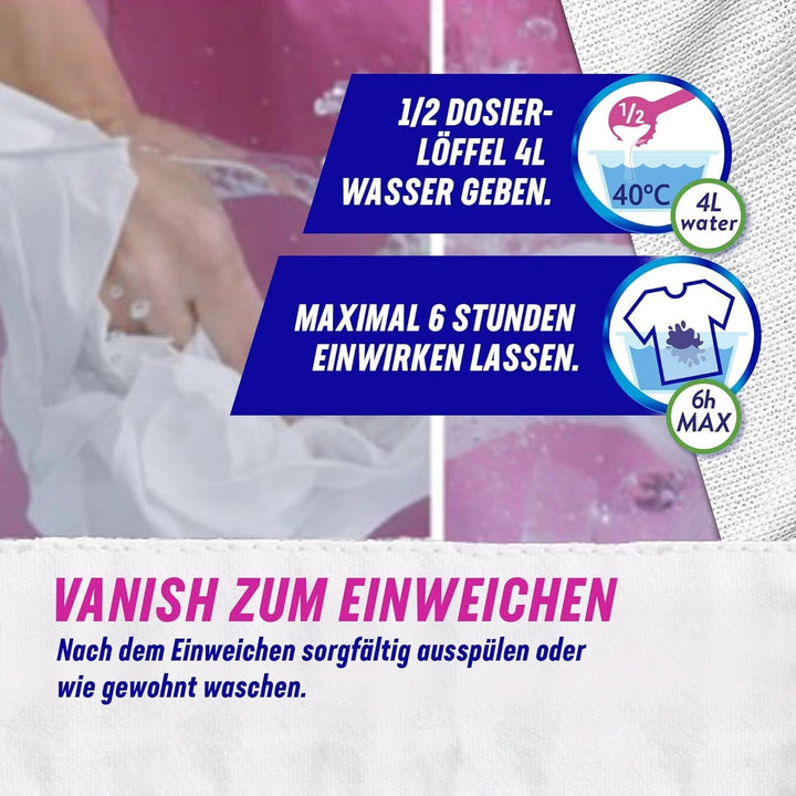 Vanish Oxi Action Powerwhite Powder - 1 X 1,125 Kg - pudră de îndepărtare a petelor și de îmbunătățire a rufelor fără clor - pentru rufe albe Detergenti Rufe Naty Shop