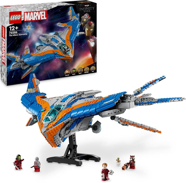 LEGO Marvel Guardians of the Galaxy: The Milano, model construibil de navă spațială cu 4 minifigurine de supereroi, Avengers Flyer pentru aventuri spațiale, cadou pentru băieți și fete 76286 Seturi de constructie Besuche den LEGO-Store Titlu implicit