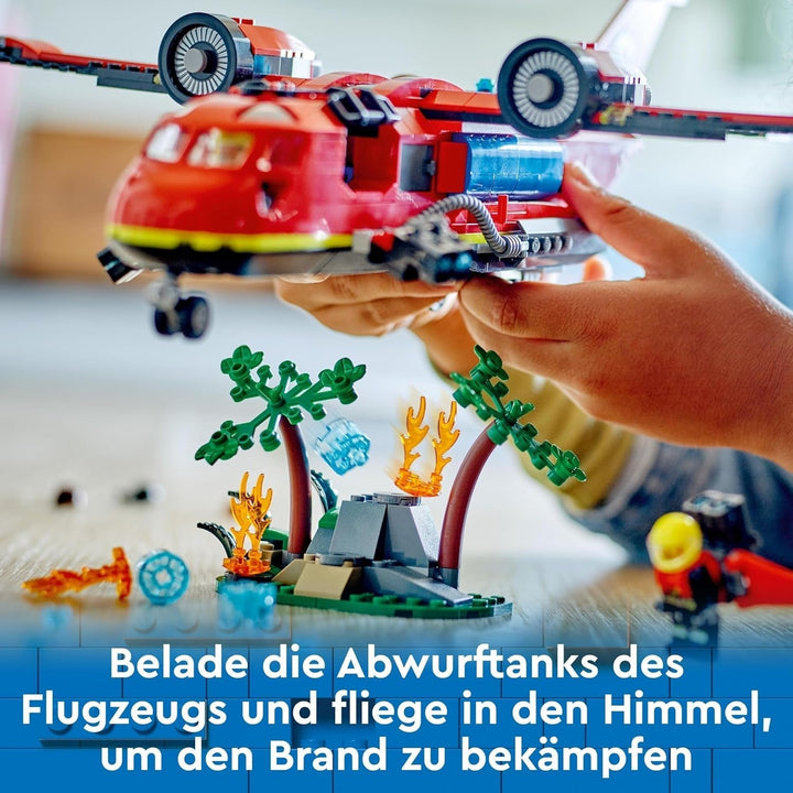 LEGO City Firefighting Plane, Set de pompieri cu avion jucărie pentru copii, set de construcție cu 3 figuri de pompieri și decor de incendiu, idee excelentă de cadou pentru băieți și fete de la 6 ani 60413 Seturi de constructie Besuche den LEGO-Store