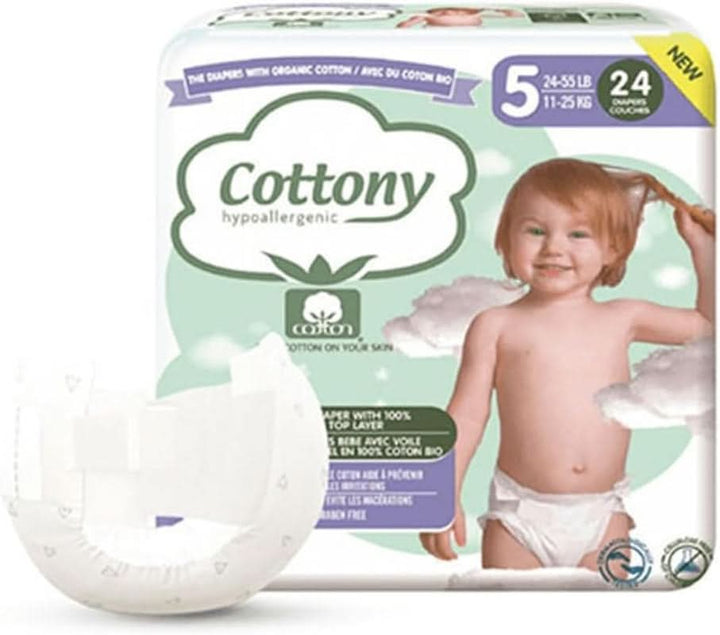 Scutece cu bumbac organic, 24 scutece, marimea 5 (11-25 kg) Mama si Copilul Naty Shop