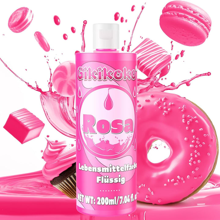 Gikikoko, Colorant alimentar lichid foarte concentrat, 200 ml Coloranti Alimentari Naty Shop Roz