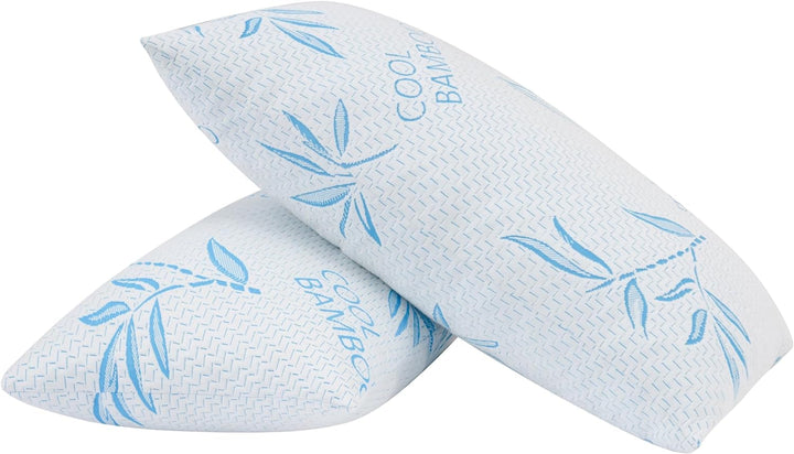 Comfysleep king size pernă de viscoză din bambus, răcoritoare, spumă de memorie mărunțită, viscoză reglabilă din bambus, capac detașabil / lavabil, 2 bucăți Perne standard Naty Shop