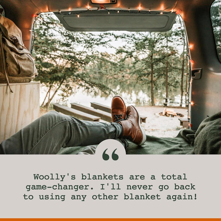 Woolly Mammoth Woolen Co. pătură de camping, extra mare, lână merino, Echipamentul perfect în aer liber pentru bushcraft, camping, trekking, drumeții, supraviețuire sau pătură în cabană. Maro, 168 X 228 Paturi si Cuverturi Woolly Mammoth Woolen Company