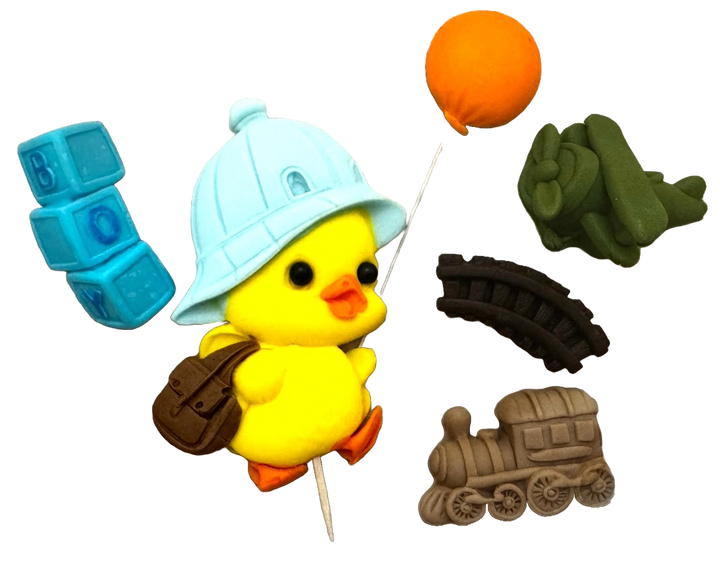 Set 6 decoratiuni comestibile din pasta de zahar, BOY Decoratiuni din Pasta de Zahar Nati Shop