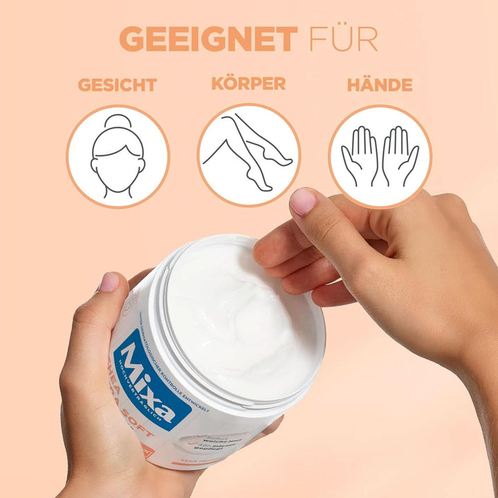 Mixa Shea Nourishing Cream, pentru față, corp și mâini, 400 ml Cosmetice si Infrumusetare Naty Shop