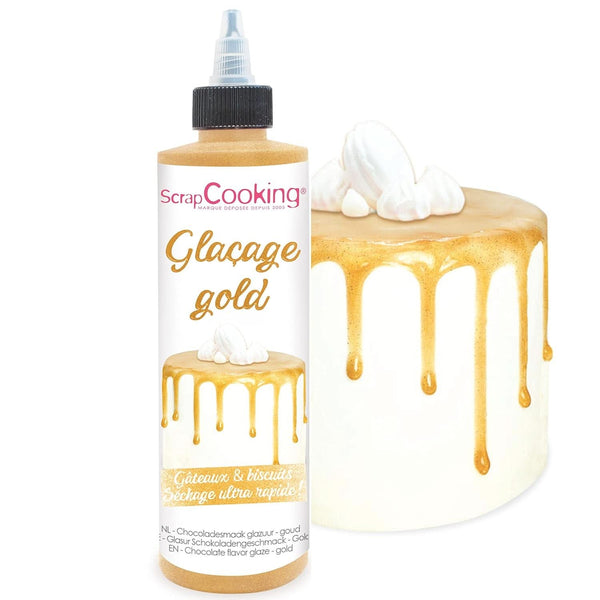Scrapcooking, Glazura Drip Cake, 140 grame Glazuri si Decor Naty Shop Auriu