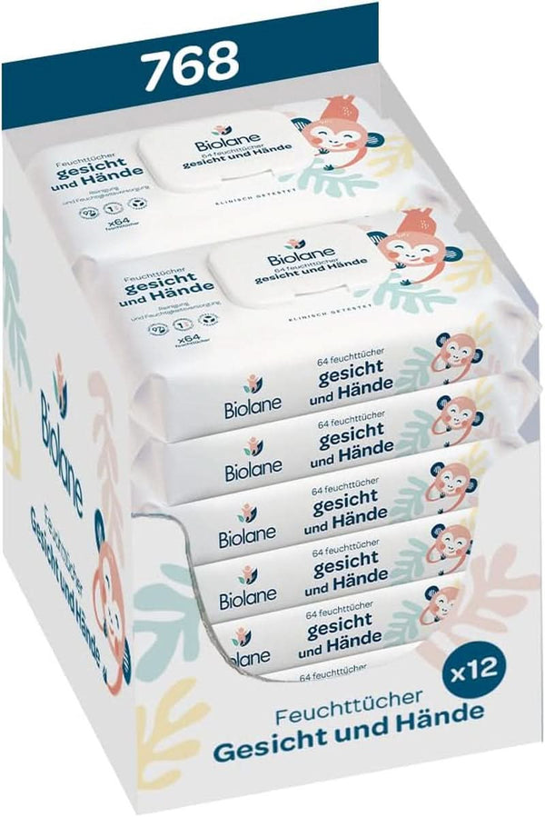 BIOLANE - Servetele pentru bebelusi pentru fata si maini Servetele Umede Bebelusi Naty Shop