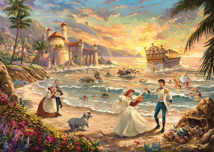 Schmidt Spiele 58036 Thomas Kinkade, Disney, Mica Sirenă Sărbătoarea iubirii, puzzle jigsaw 1000 piese Puzzle Naty Shop