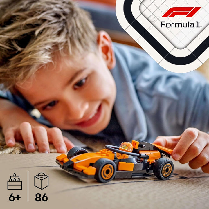 LEGO City F1 Racer cu mașină de curse Mclaren - Model de jucărie Formula 1 cu mașină de curse și minifigurină - cadou mic pentru băieți și fete de la 6 ani sau fani ai sporturilor cu motor 60442 Seturi de constructie Besuche den LEGO-Store