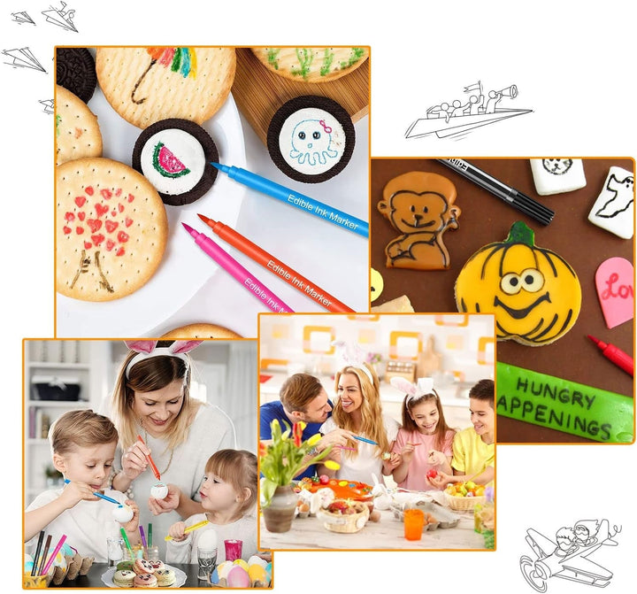 Tesyeux, 12 carioci alimentare cu 2 varfuri Coloranti Alimentari Naty Shop