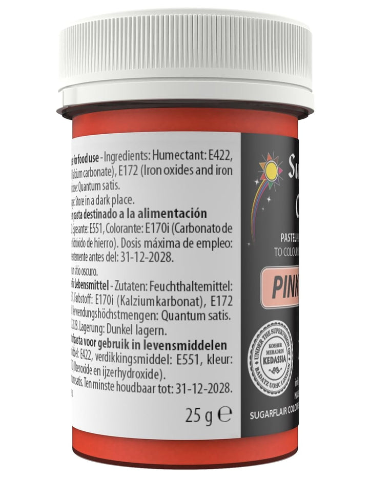 Sugarflair Lebensmittelfarbe Pasta Pastel Pinkes Honig, Pasta Lebensmittel Farbe Für Fondant Und Marzipan, Spectral Concentrated Paste Colours - 25G Coloranti Alimentari Naty Shop
