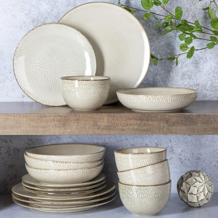 Set de veselă Matisse cu bol dublu, Serviciu pentru 4 persoane Seturi vesela masa Naty Shop