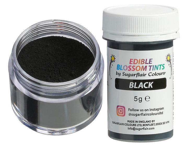 Sugarflair Blossom Tint Dust Lebensmittelfarbe Pulver Black - Lebensmittel Farbe Pulver Für Kuchenoberflächen, Zuckerpaste, Fondant, Zuckerguss, Schokolade, Buttercreme, Macarons Und Mehr - 5G Coloranti Alimentari Naty Shop Default Title