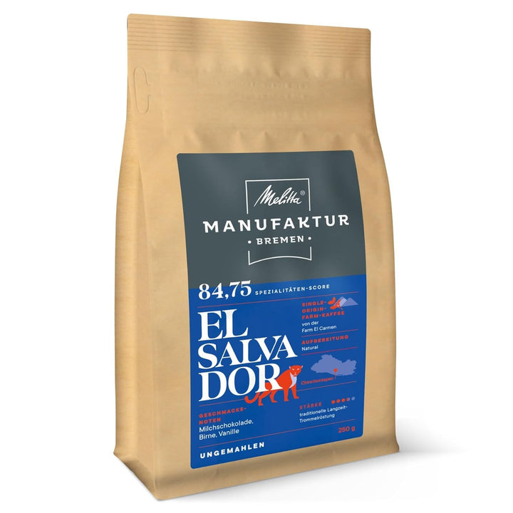 Melitta Manufaktur-Kaffee Guatemala Honey, cafea specială, 250G, boabe de cafea întregi, nemăcinate, cafea de origine unică, prăjire delicată cu tambur, prăjită în Germania, tărie 3 Cafea Naty Shop 250 grame El Salvador Boabe întregi
