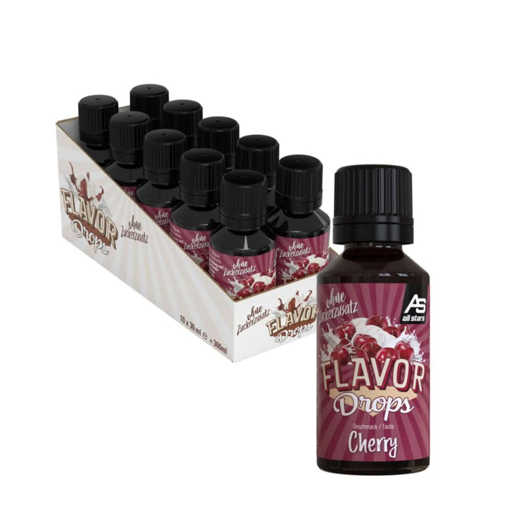 ALL STARS Flavor Drops, Picături aromate fără zahăr adăugat și fără calorii - Dulceață și aromă pentru alimente, 30 ml Indulcitori Naty Shop Cirese 10 x 30 ml