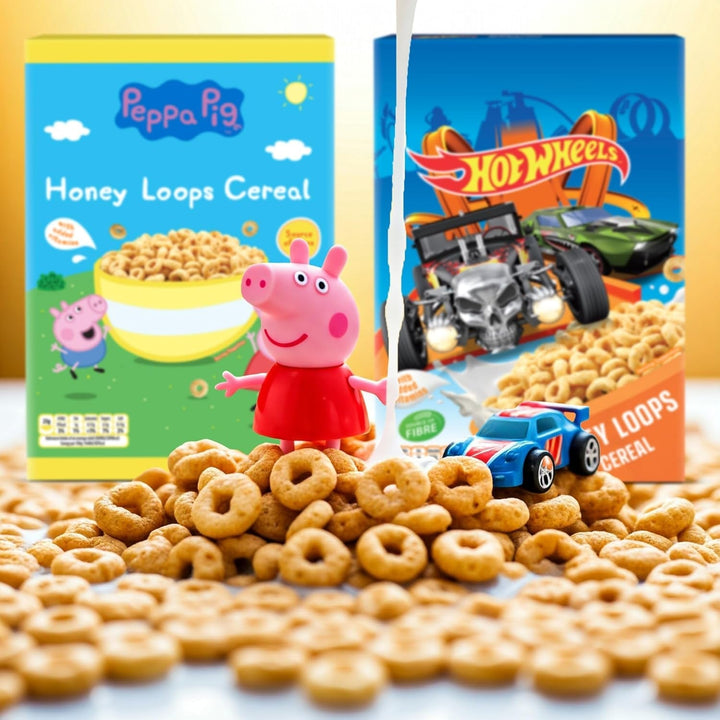 Peppa Pig Honey Loops Cereal, Knusprige Vollkorn Frühstückscerealien Mit Zugesetzten Vitaminen, 1Er Pack (1 X 375G) Cereale Naty Shop