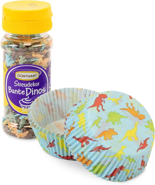 Set Günthart Dino, 55 grame + 50 chese briose din hartie Sprinkles Naty Shop