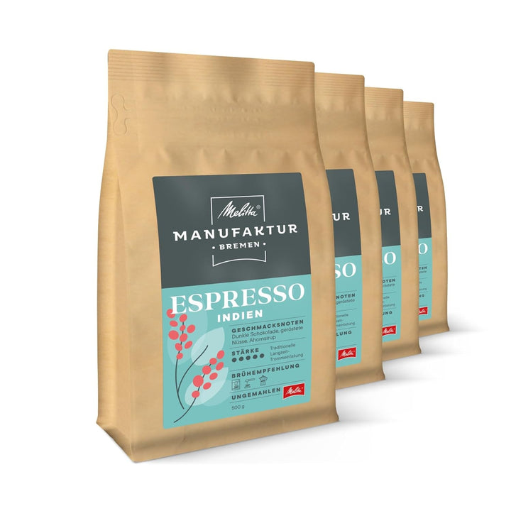 Cafea specială Melitta Manufaktur-Kaffee Caffè Crema, cafea de fermă de origine unică din Costa Rica, prăjită în Germania Cafea Naty Shop 4 x 500 grame Espresso