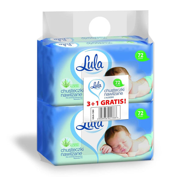 Servetele umede Cu ALOE 72Buc, 3Buc + 1Buc Gratuit Servetele Umede Bebelusi Naty Shop