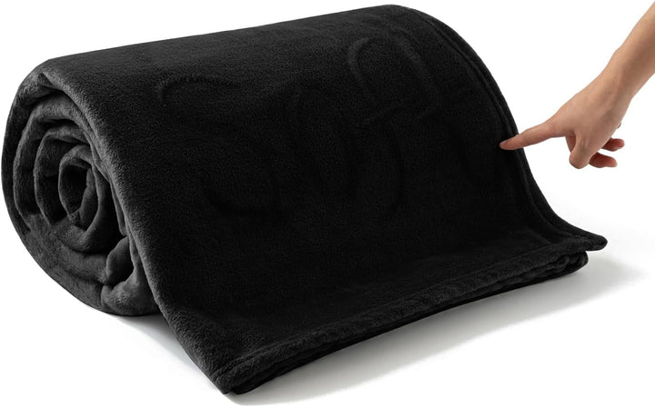 Pătură confortabilă Pătură pufoasă din fleece 130 X 150 cm Pături de pat Pătură de canapea Pături moi mari și aruncări pentru adulți Aruncări pentru canapele Cald Lavabil la mașină Negru Paturi si Cuverturi Good Nite