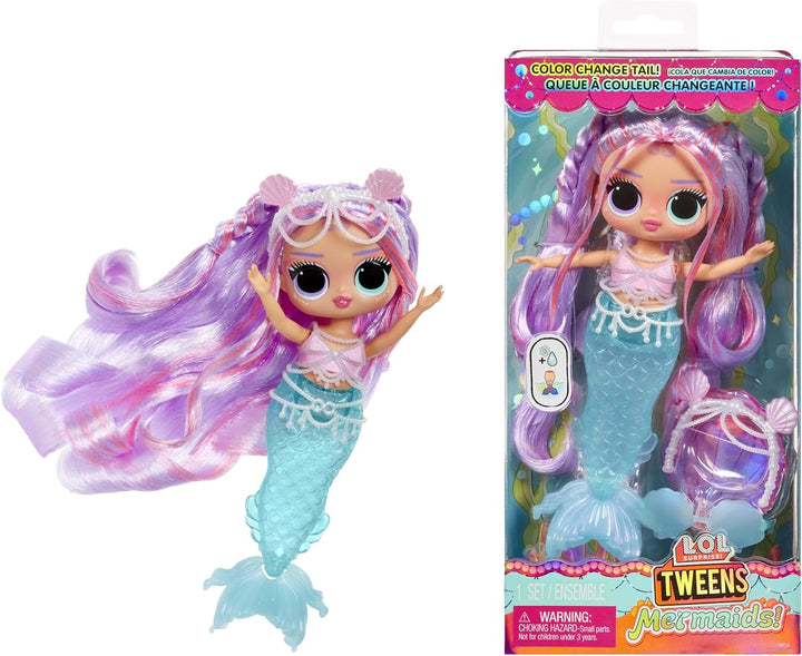 L.O.L. Surprise! Tweens - Sirena Lola Waves - păpușă la modă cu coadă care își schimbă culoarea, aripioară mobilă și accesorii frumoase - jucărie pentru copii și colecționari de la 4 ani Papusi Naty Shop Lana Marine