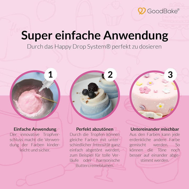 Goodbake coloranti alimentari, 100% vegan, 11 ml, diverse culori Coloranti Alimentari Naty Shop