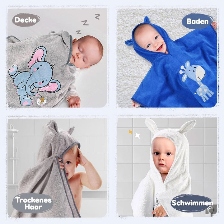 Poncho de baie pentru copii Oeko TEX, 100% bumbac Mama si Copilul Naty Shop