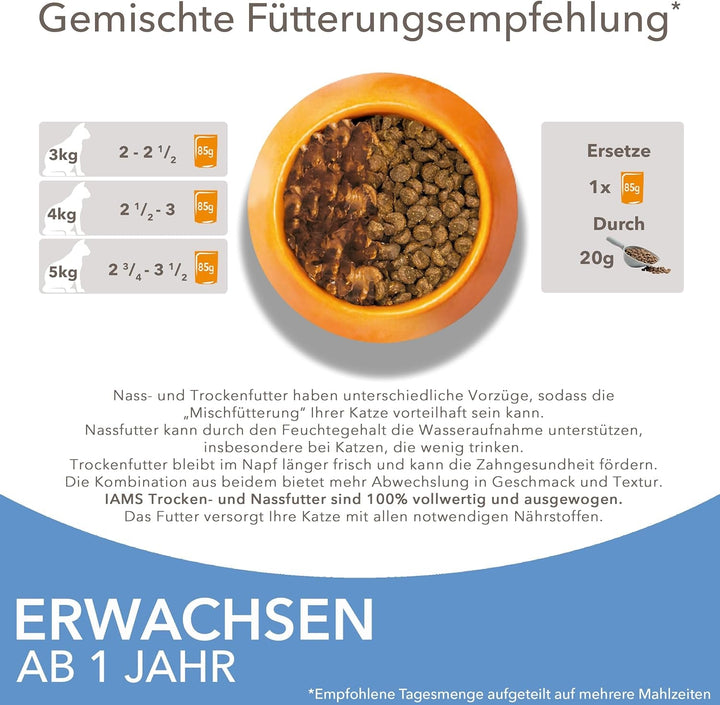 Hrană umedă pentru pisici IAMS Delights Sea Collection - Multipack cu sortimente de pește (somon, ton, macrou, pește de mare) în sos, hrană umedă pentru pisici de la 1 an în sus, 12 X 85G