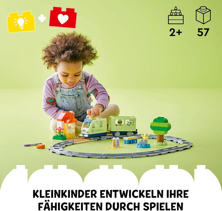 LEGO DUPLO Town Interactive Adventure Train, Playset cu lumini și sunete pentru jocuri de rol, permite copiilor de la 2 ani să construiască șine, jucărie educativă pentru preșcolari 10427 Seturi de constructie Besuche den LEGO-Store