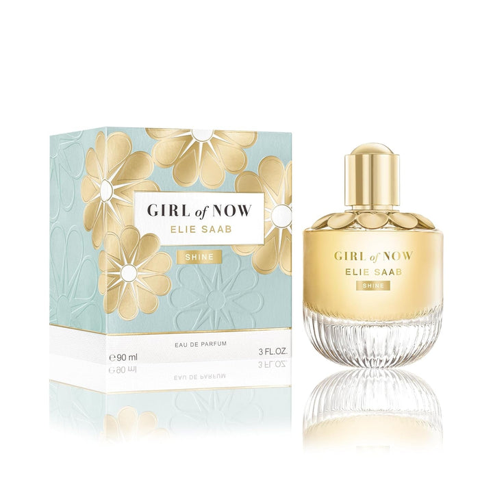 Elie Saab Girl of Now Shine 30 ml – Apă de parfum pentru femei – Parfum pudrat gurmand – Note de ananas, floare de migdal, vanilie și paciuli – Sticlă transparentă