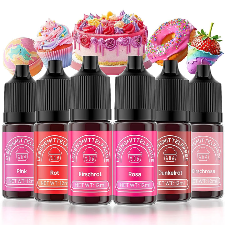 Coloranti alimentari lichizi, 6 ml Naty Shop 6ml (pachet de 12 bucăți roz)