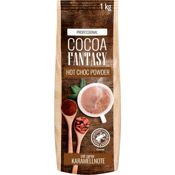 Cocoa Fantasy Hot Choc Powder, 1 kg pudră de cacao pentru ciocolată caldă, 15% conținut de cacao