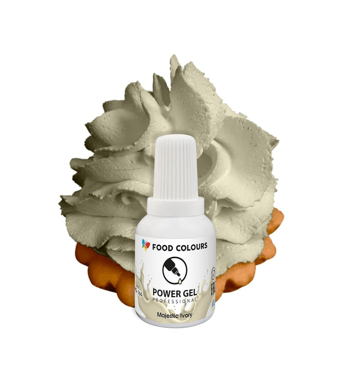 Gelfarbe BEIGE CHAMOIS 20G Lebensmittelfarbe Für Ein Breites Anwendungsspektrum Zur Dekoration Von Kuchen, Torten, Sahnecreme, Biskuitteig, Royal Icing, Macarons Coloranti Alimentari Naty Shop Majestic Ivory