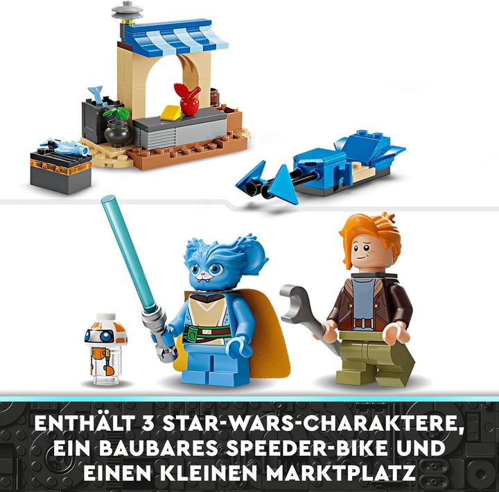 LEGO Star Wars: Aventurile tinerilor Jedi Crimson Firehawk, Set de pornire pentru copii cu navă spațială construibilă, bicicletă Speeder și 3 figuri, cadou pentru băieți și fete de la 4 ani 75384 Seturi de constructie Besuche den LEGO-Store