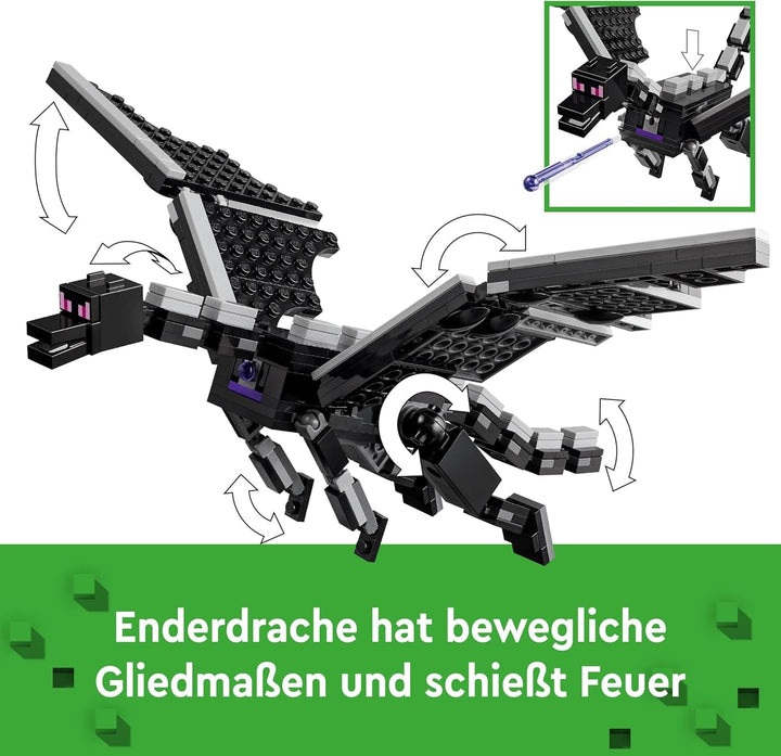 LEGO Minecraft The End Dragon și The End Ship, jucărie de acțiune și set de descoperire, set de construcție pentru jocuri video, set de aventură, cadou pentru băieți și fete de la 8 ani 21264 Seturi de constructie Besuche den LEGO-Store