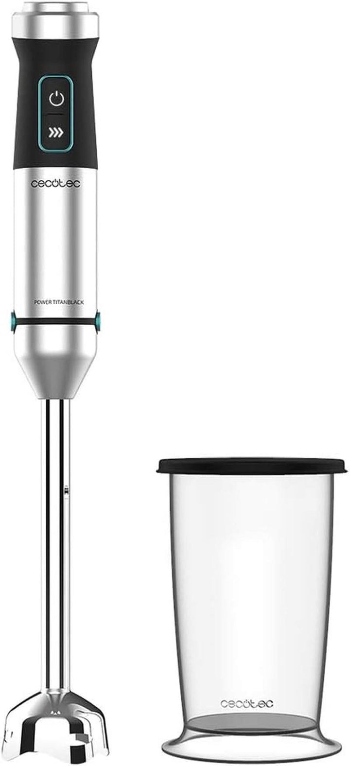 Cecotec Stabmixer Power Titanblack 1500 XL Perfectcream&Crush. 1500 W, Crossblades Technologie Mit 4-Klinge-Blättern Mit Schwarzer Titan-Beschichtung, Extralangem Fuß, Spritzschutz-Klingeneinsatz Mama si Copilul Naty Shop 1500 W 1 Zubehör