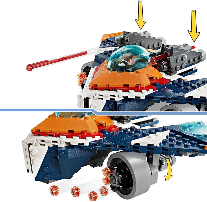 LEGO Marvel Rockets Spaceship Vs. Ronan, set cu navă spațială construibilă, jucărie cu supereroi din Gardienii Galaxiei cu figuri, cadou pentru băieți și fete de la 8 ani 76278 Seturi de constructie Besuche den LEGO-Store