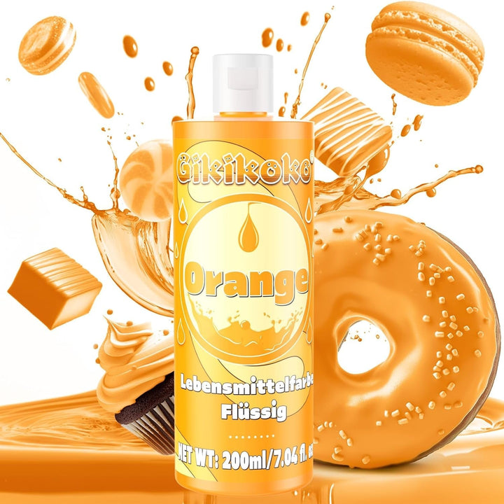 Gikikoko, Colorant alimentar lichid foarte concentrat, 200 ml Coloranti Alimentari Naty Shop Portocaliu