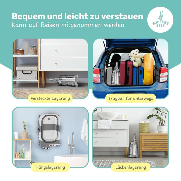 Cada de baie pliabila pentru bebelusi cu perna de baie si termometru integrat Mama si Copilul Naty Shop