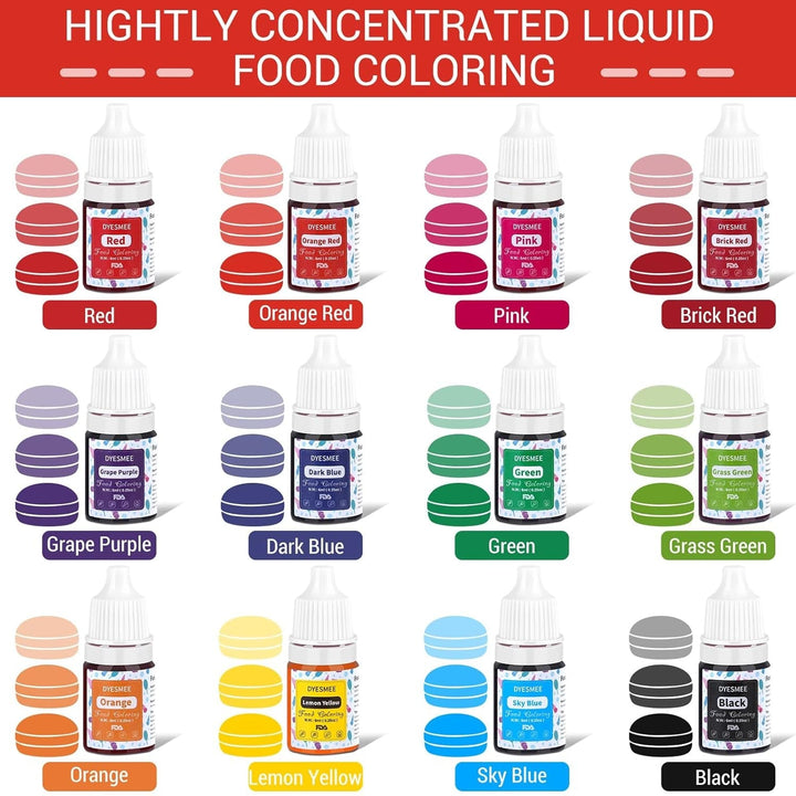 Set 12 coloranti alimentari lichizi, 12 x 6 ml Coloranti Alimentari Naty Shop