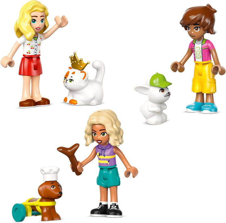 Magazin de accesorii pentru animale LEGO Friends, set de joacă pentru jocuri de rol, jucărie educativă pentru fete de la 6 ani, 3 minifigurine și 3 figuri de animale, pisică, câine și iepuraș, idee de cadou pentru copii 42650 Seturi de constructie Besuche den LEGO-Store