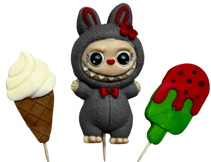 Set decoratiuni comestibile, Labubu Decoratiuni din Pasta de Zahar Nati Shop